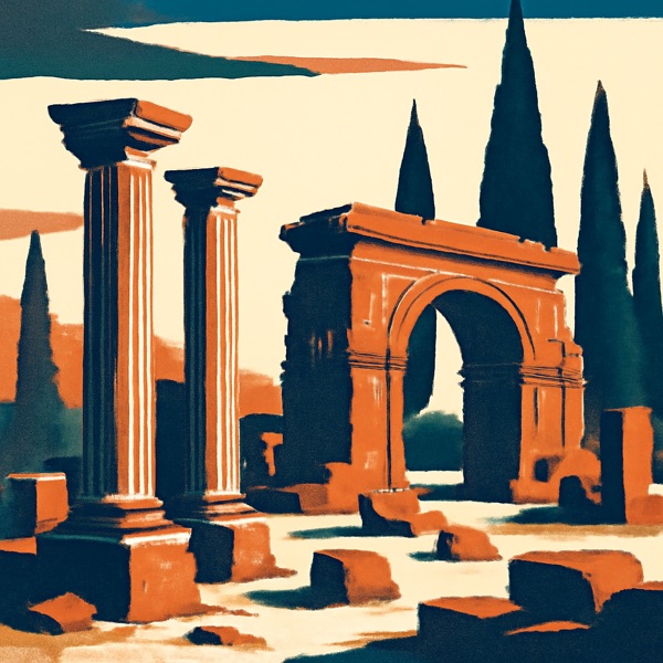 Ancient Rome & the ruins illustration