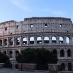 The exterior of the Colosseum, Rome's iconic amphitheatre