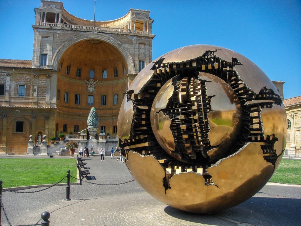 Courtyard of the pine cone in the Vatican Museums in Rome
