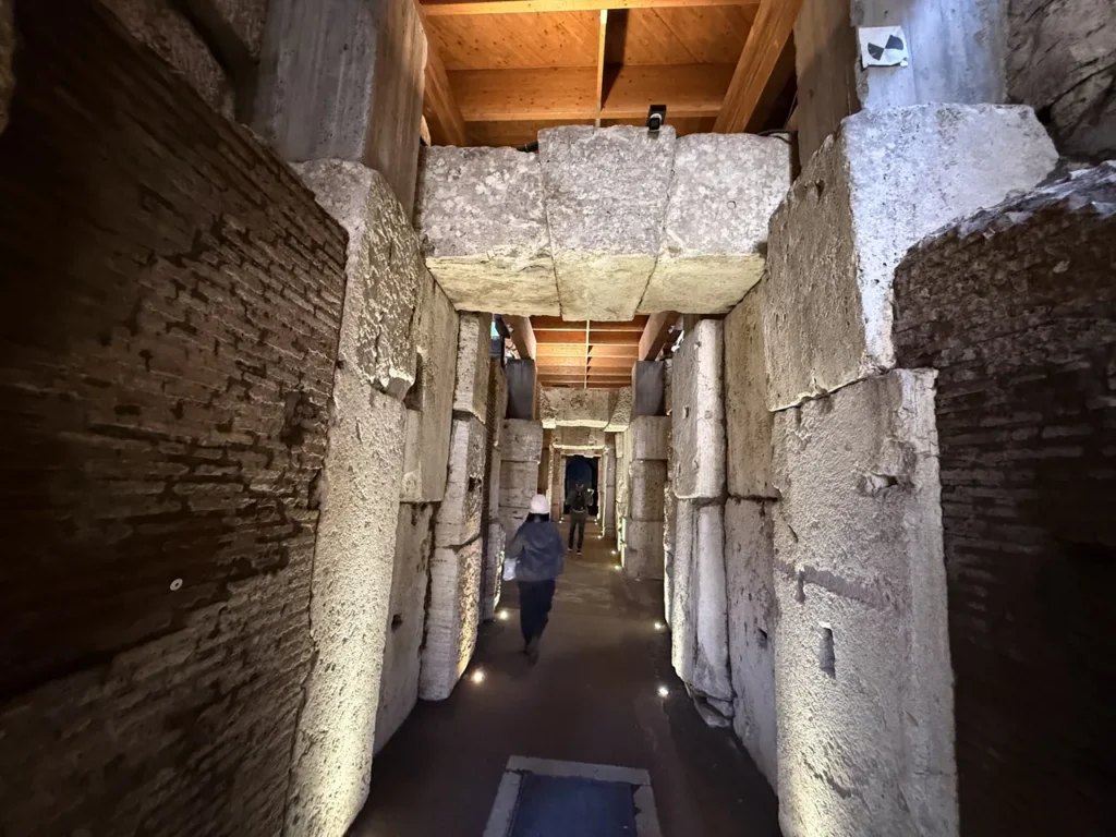 The Colosseum hypogeum, the stone corridors beneath the arena floor