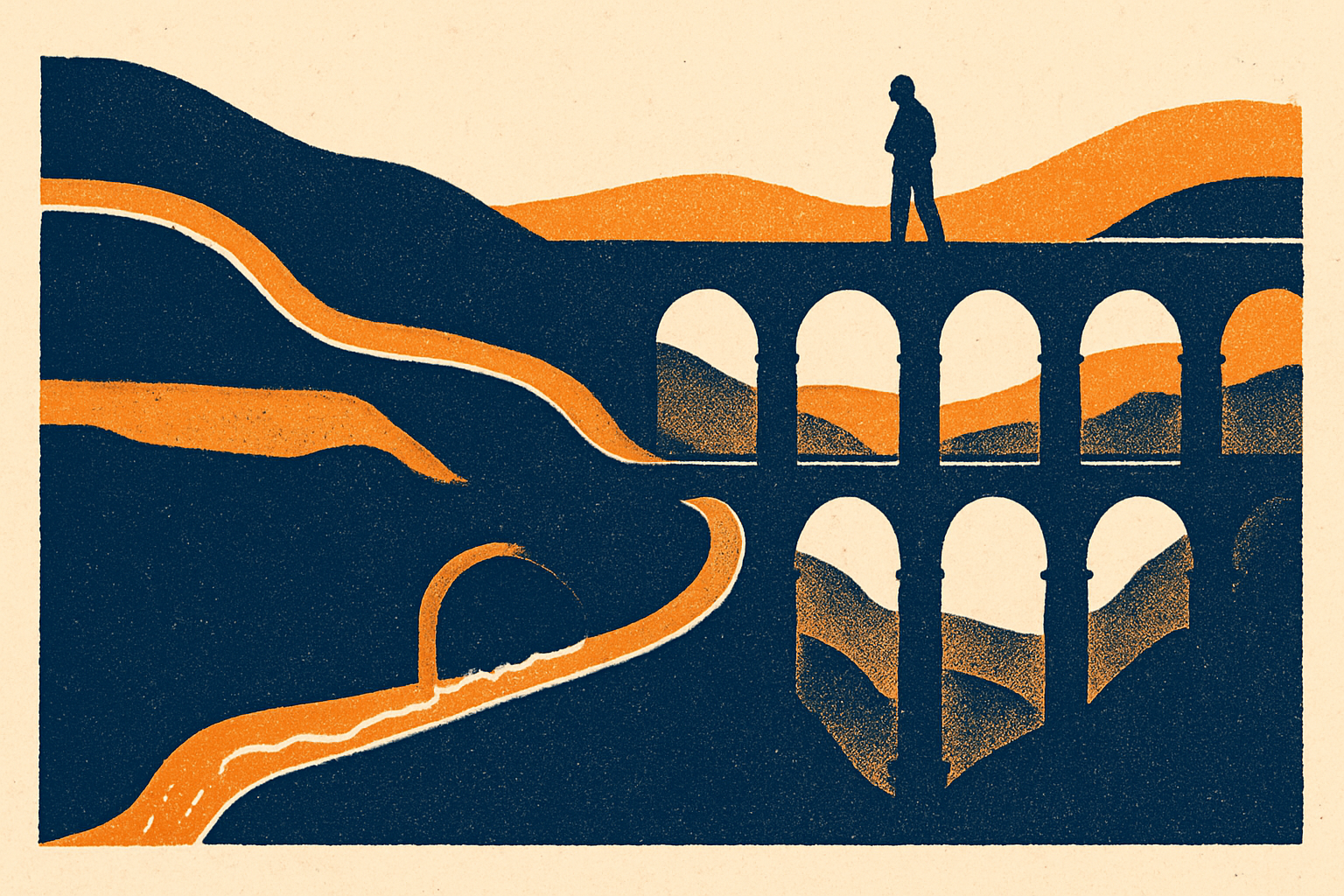Cómo funcionaban realmente los acueductos romanos — Ilustración generada por IA para Trip in Art